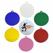 Farbige Medaillen mit UV-Druck Rose in rot und blau