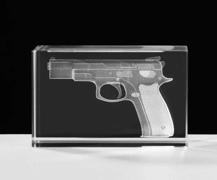 3D-Kristallglasblock Pistole