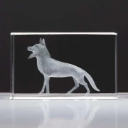 3D-Kristallglasblock Schäferhund