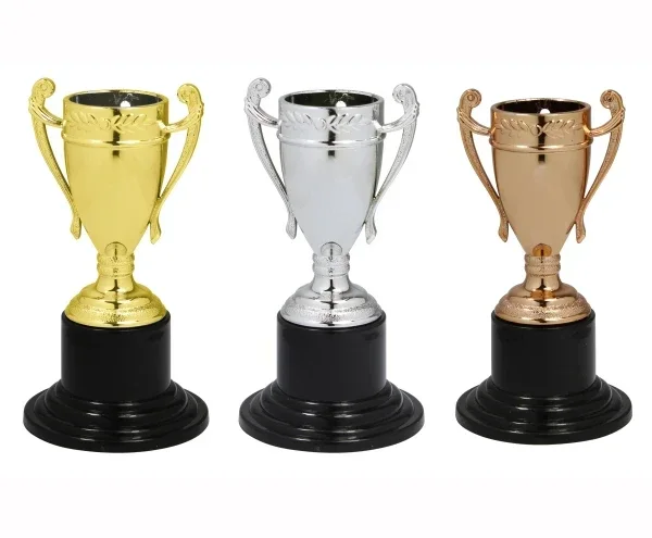 DC001 BUDGET Mini-Pokal 3-farbig gold silber bronze