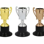 DC001 BUDGET Mini-Pokal 3-farbig gold silber bronze