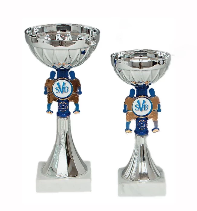 Serie Fußballpokal in 9 Größen, Silber-Blau