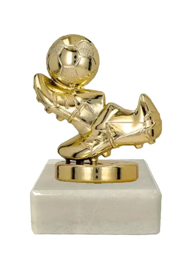 Figur Kunststoff Ball, Fußballschuhe Gold