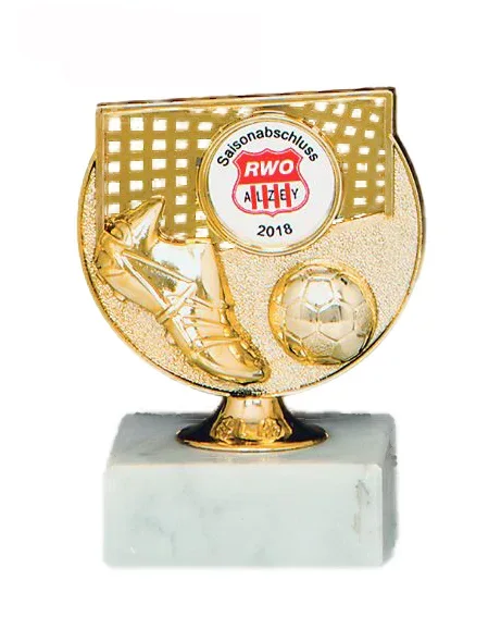Figur Kunststoff Ball/Schuh farbig gold