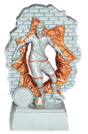 Resinfigur Fußballspieler Gold-Silber