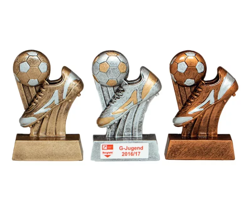 Trophäe Resin Fußball/Schuh Gold Silber Bronze