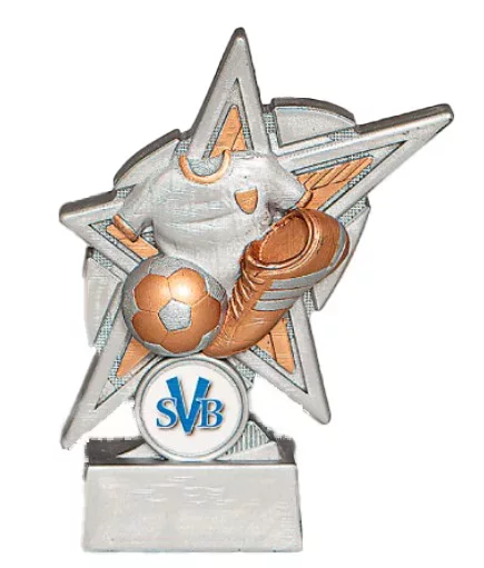 Resinfigur Fußball-Kinder Silber