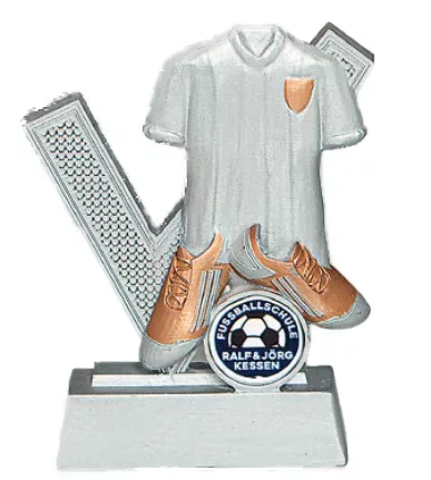 Resinfigur Fußball-Kinder Silber