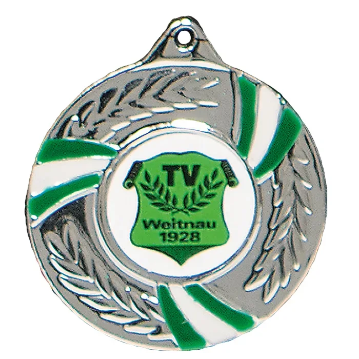 Medaille silber grün