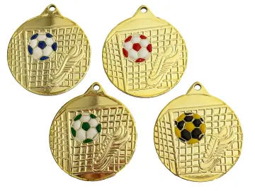 PD 9867 Farbige Fußball Medaille Ø 50 mm