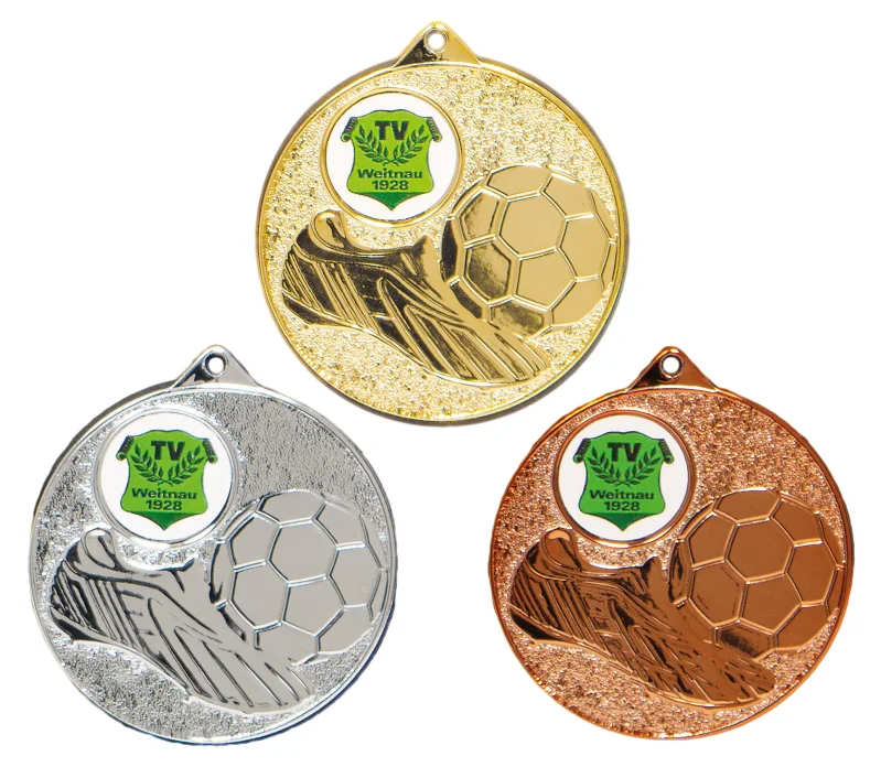Medaille Gold Silber Bronze Fußball