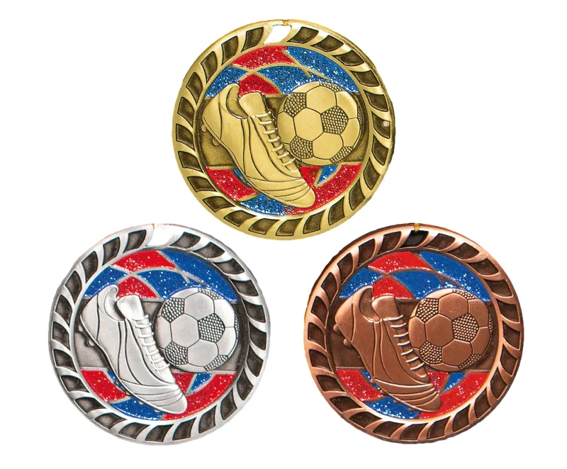 Fußball Medaille gold silber bronze