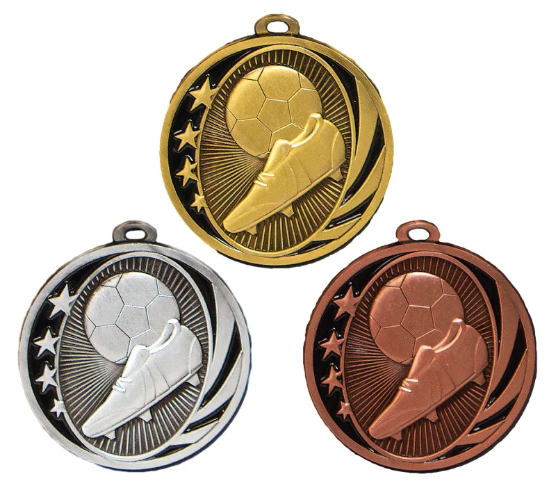 Fußball Medaille gold silber bronze
