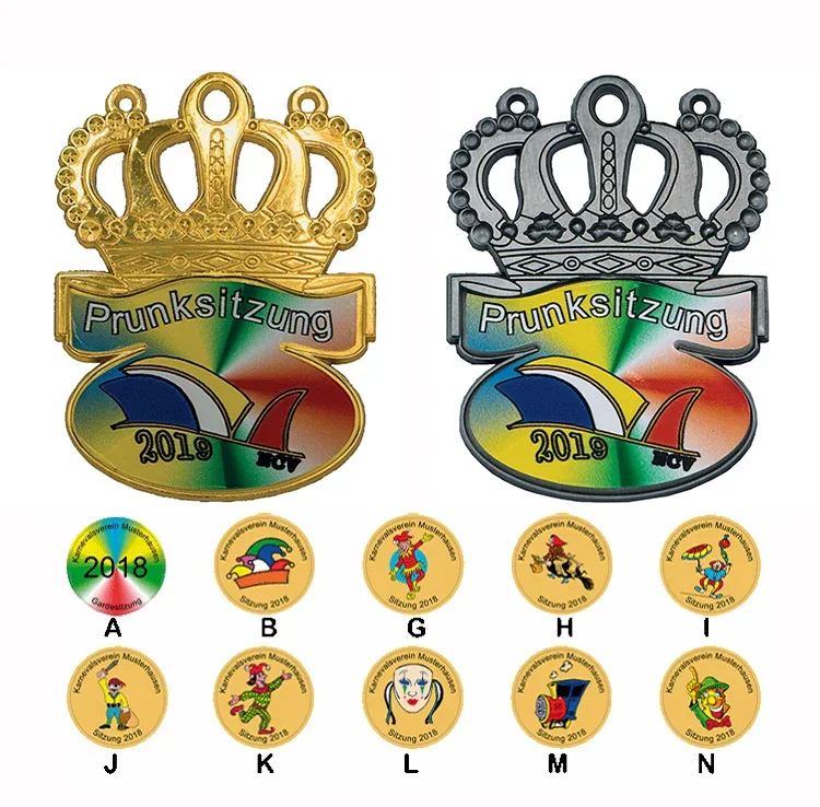 Karnevalsorden XL Krone in gold und silber