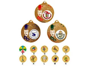 PD F005 Colorful carnival mask medal