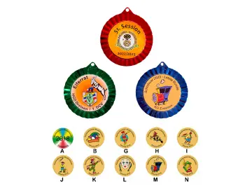 PD F026 Carnival medals in shiny metallic colors Ø 70mm