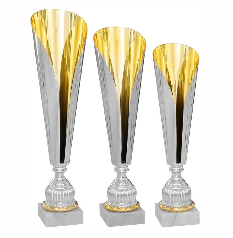 Moderne Pokale Metall 3 Größen gold silber