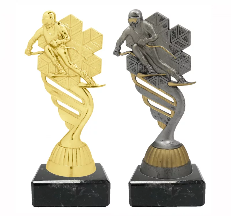 Figur Kunststoff Ski Alpin in 3 Farben gold silber altsilber