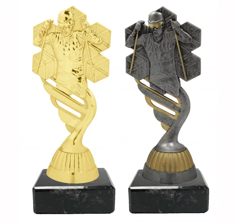 Figur Kunststoff Ski Langlauf in 3 Farben gold silber altsilber