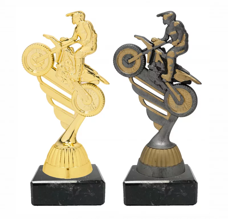 Figur Kunststoff Motocross 3 Farben gold silber bronze