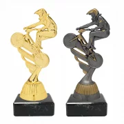 Figur Kunststoff BMX Gold Silber Altsilber
