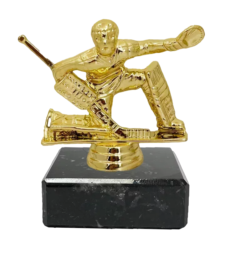 Figur Eishockeytorwart Gold