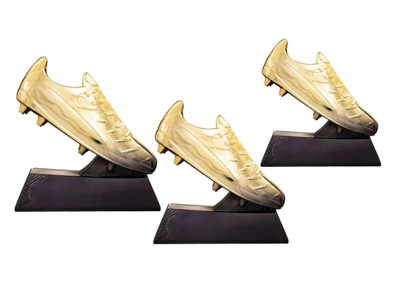 Trophäe Serie Resin Fußballschuh silber