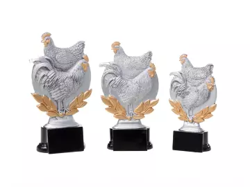 PD S 39198 Trophäe Resin Hahn+Huhn in 3 Größen