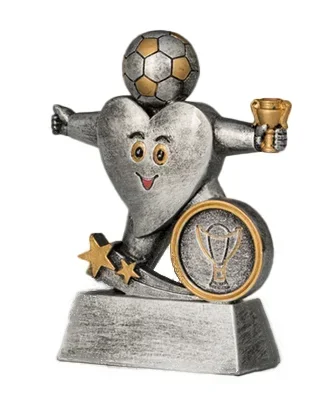Resinfigur Fußball-Kinder Silber