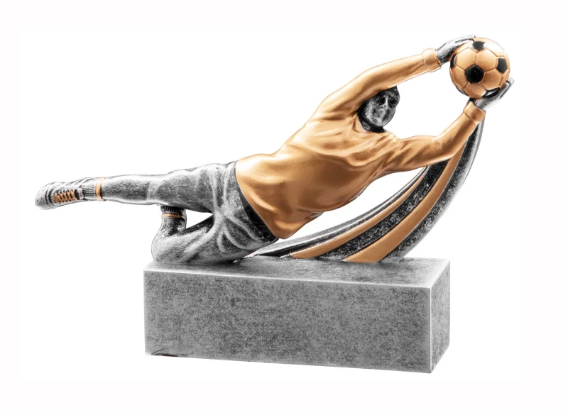 Trophäe Resin Torwart gold silber