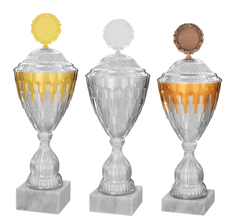 Klassische Pokale Türkis silber mit losem Deckel