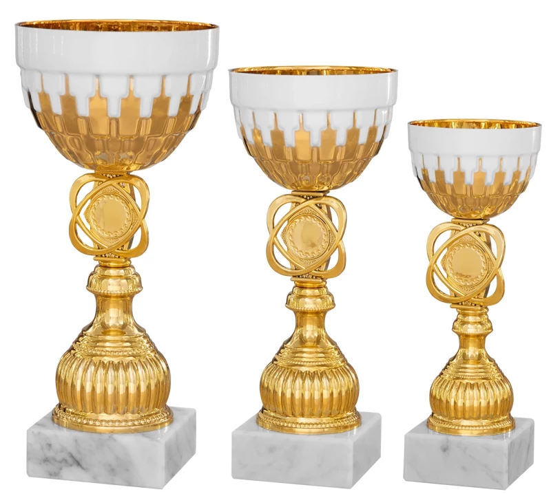 Klassische Pokale ohne Deckel gold weiß
