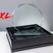Jadeglas-Trophäe Achteck Neutral