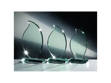 PD S 65523 Jade-Glastrophäe "Flamme" 15mm stark