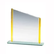 Glasständer mit gelben Säulen 10mm stark