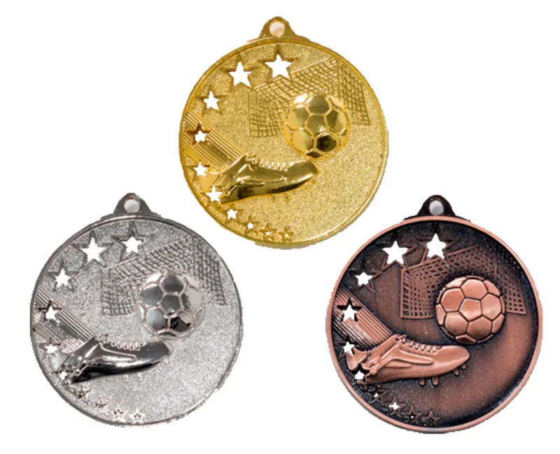 Fußball Medaille gold silber bronze