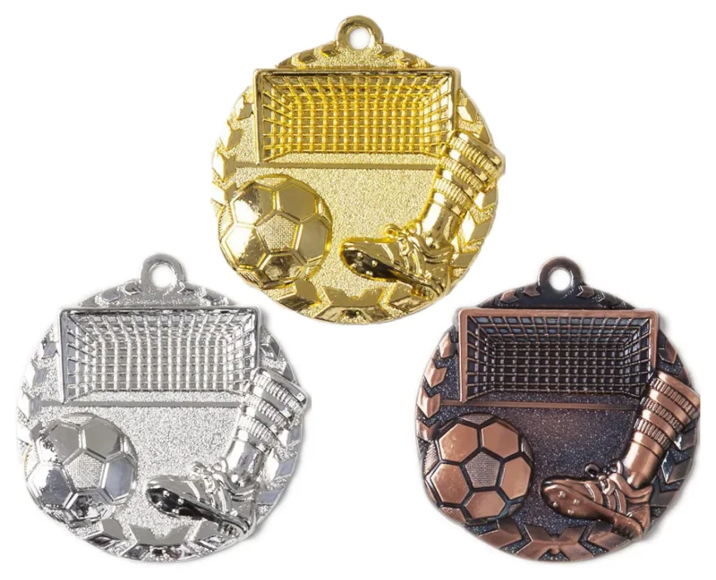 Fußball Medaille gold silber bronze