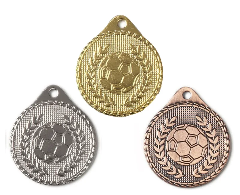 Fußball Medaille gold silber bronze