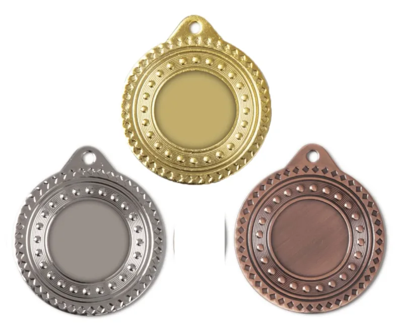 Medaille Ø 40 mm in  Gold, Silber und Bronze