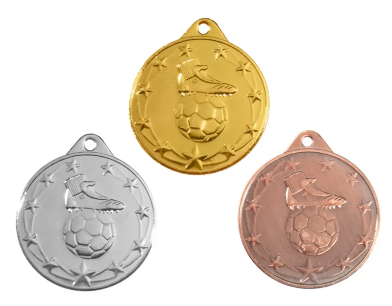 Fußball Medaille gold silber bronze