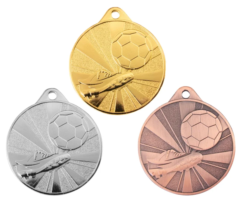 Fußballspieler Medaille gold silber bronze