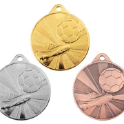 Fußballspieler Medaille gold silber bronze