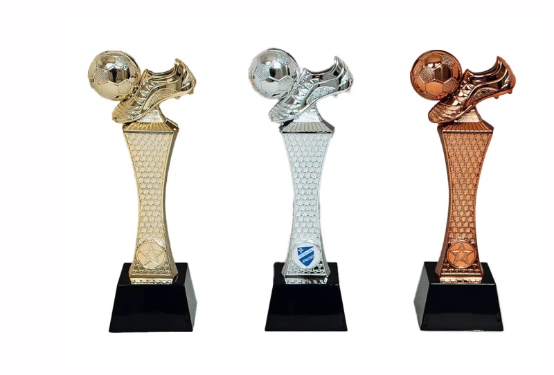 Fußball Pokal, Trophäe Fußball Gold Silber Bronze