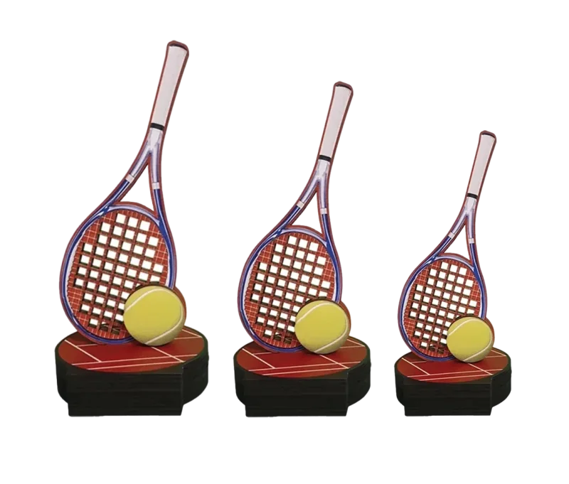 PDR Wooden trophy-tennis in 3 sizes 21 pieces