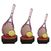 PDR Wooden trophy-tennis in 3 sizes 21 pieces