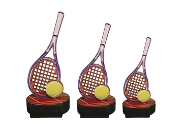 PDR Wooden trophy-tennis in 3 sizes 21 pieces