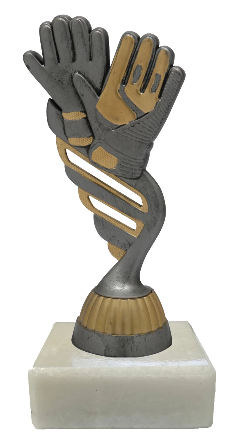 Figur Torwarthandschuhe Altsilber